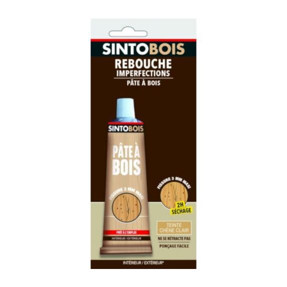 Pâte à bois Rebouche imperfections chêne clair 80ml - SINTO