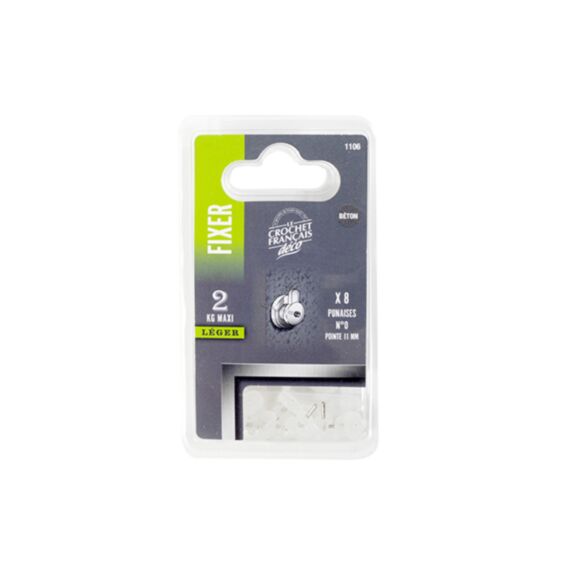 8 punaises béton N°0 pour tableaux et cadres - LE CROCHET FRANCAIS