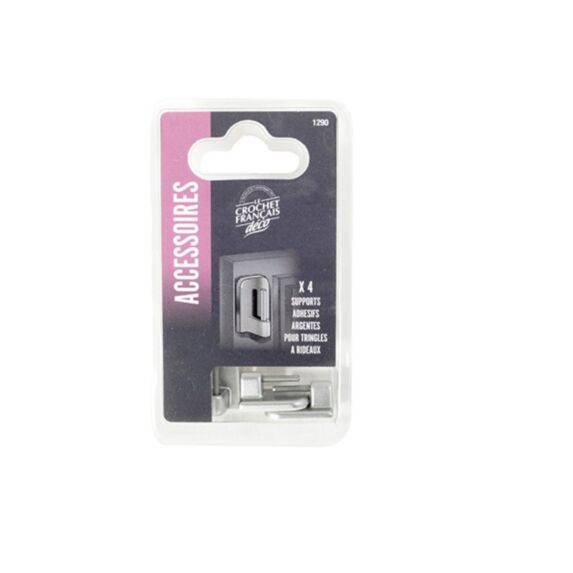 4 supports adhésifs argent