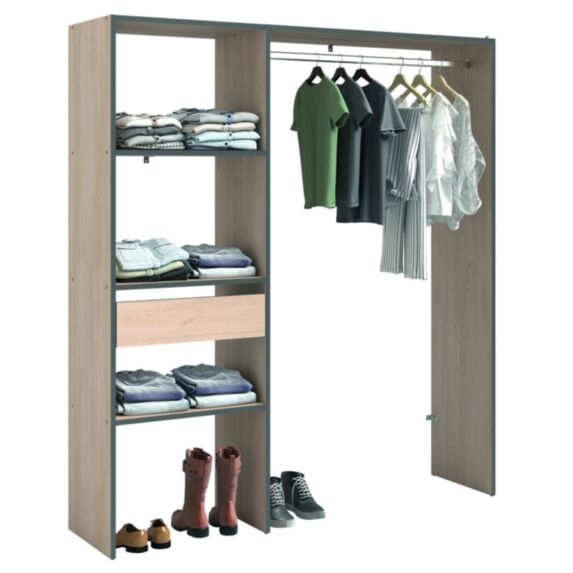 Dressing Chicago Module D Colonne Penderie 161x180x40cm chêne - EKIPA