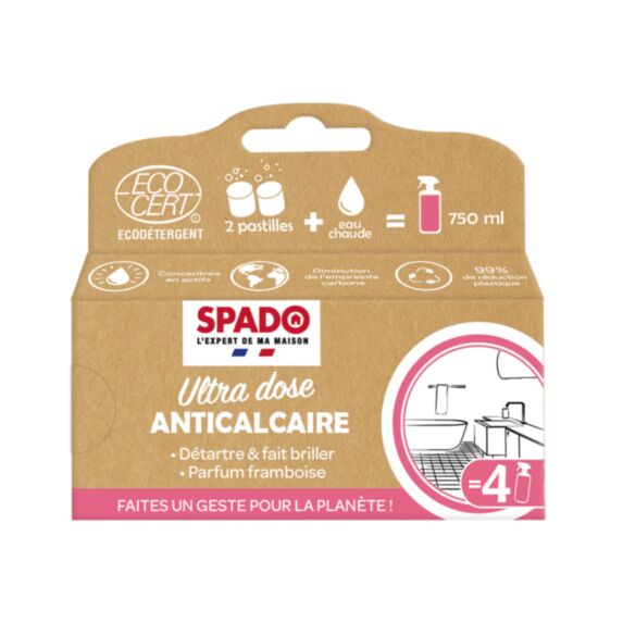 8 pastilles anti-calcaire framboise Ultra Dose 8 g - SPADO