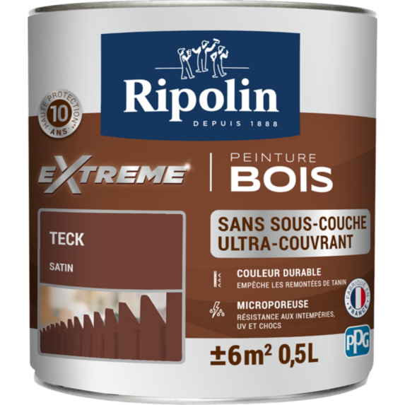 Protection Extreme Bois Teck Satin 0,5L RIPOLIN