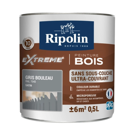 Peinture Protection eXtreme bois 0,5L gris bouleau