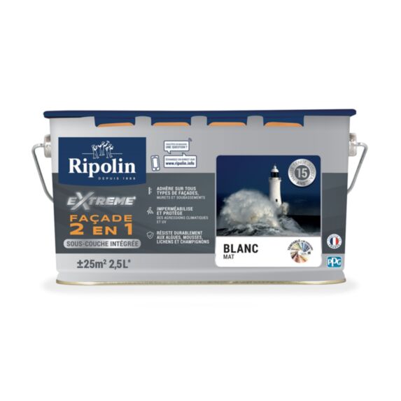 Protection Extreme Facade Blanc Mat 2,5L RIPOLIN