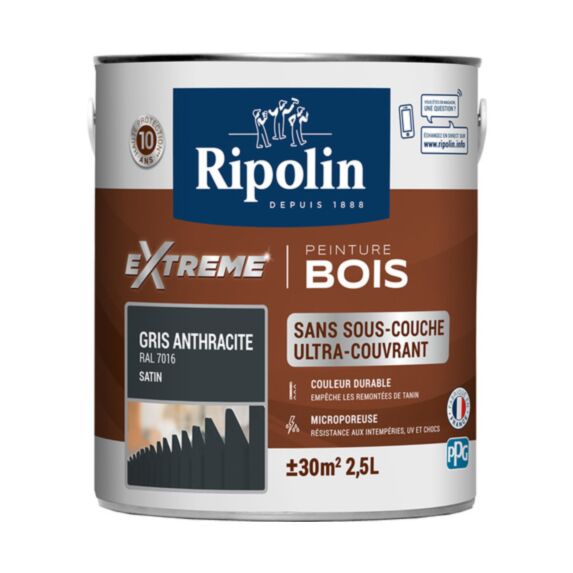 Peinture Protection eXtreme bois 2,5L gris anthracite