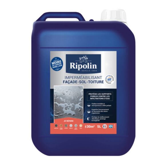 Imperméabilisant Façade, sol et toiture 5L RIPOLIN
