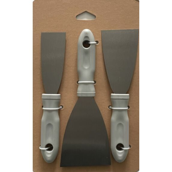 3 couteaux à enduire ECO acier 4-6-8cm manche plastique 