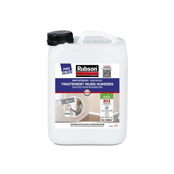 RUBSON Murs Intérieurs Traitement Murs Humides Incolore Bidon 5l
