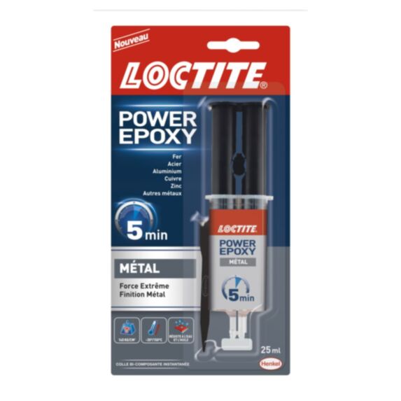 Colle epoxy rapide 5 min invisible seringue 25 ml - LOCTITE