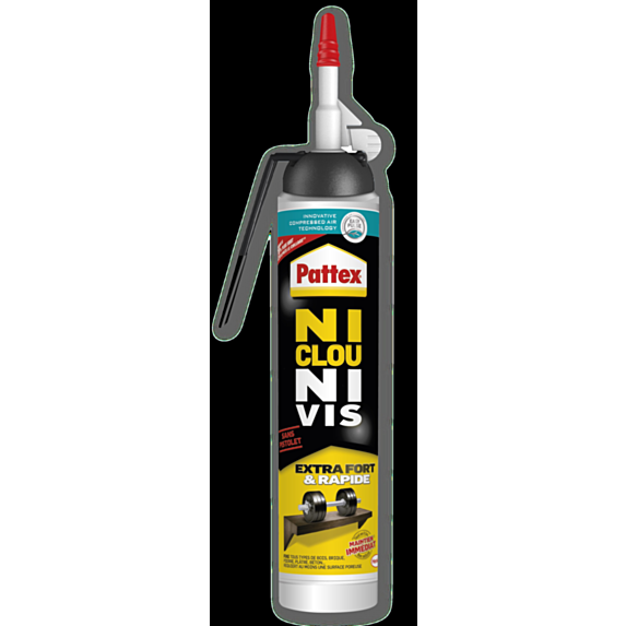 Colle Ni Clou Ni Vis Extra Fort & Rapide sans Pistolet 266gr - PATTEX