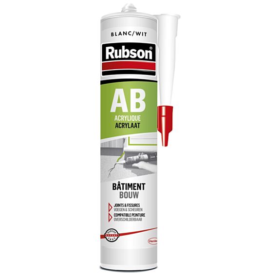 Mastic acrylique bâtiment blanc 280 mL - RUBSON