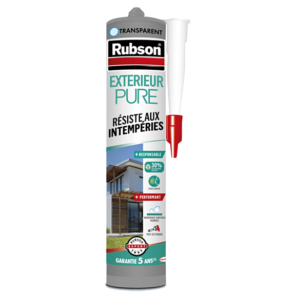 Mastic extérieur Pure transparent 280 mL - RUBSON