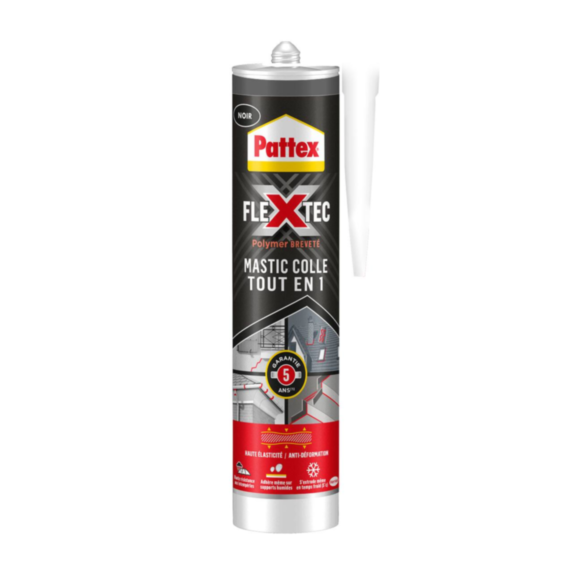 Mastic colle tout en 1 noir 389g Flextec - PATTEX