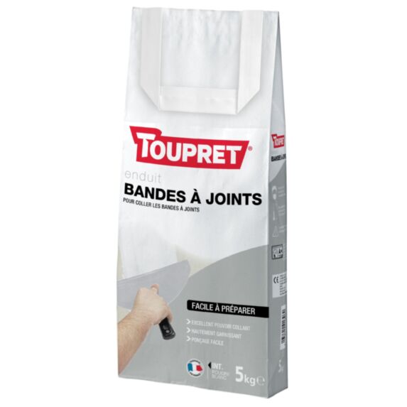 Enduit Poudre Bandes à Joints Blanc 5kg - TOUPRET