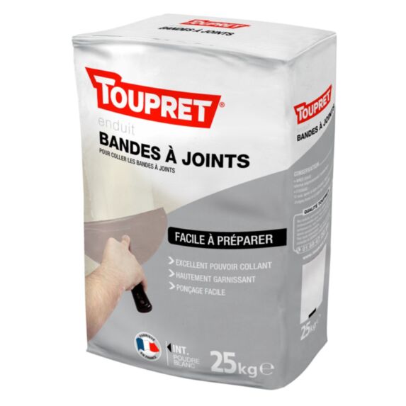 Enduit Poudre Bandes à Joints Blanc 25kg - TOUPRET