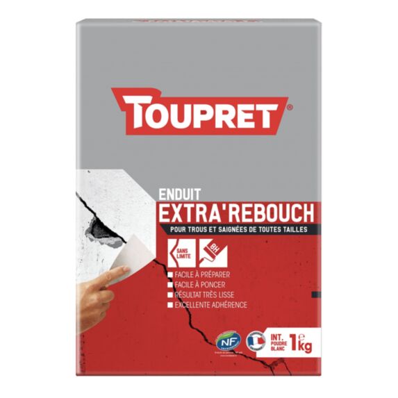 Enduit Extra' Rebouch poudre 1 kg blanc - TOUPRET