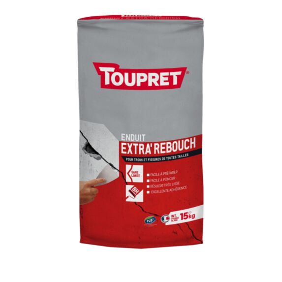 Enduit Extra' Rebouch poudre 15 kg blanc - TOUPRET