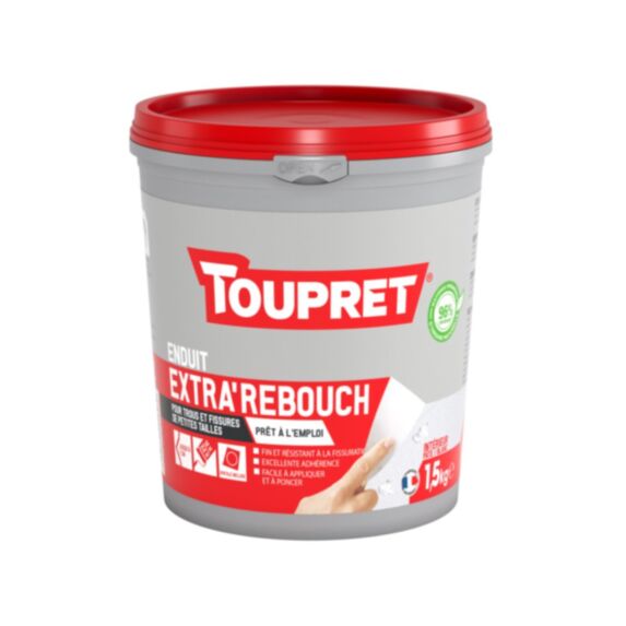 Enduit Extra' Rebouch pâte 1,5 kg blanc - TOUPRET