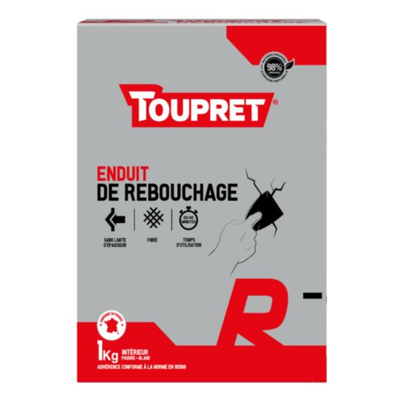 Enduit de rebouchage poudre 1kg - Toupret