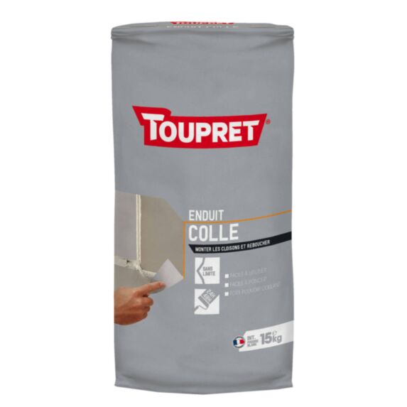 Enduit Colle poudre 15 kg blanc - TOUPRET