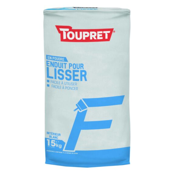 Enduit Lisser F poudre 15 kg blanc - TOUPRET