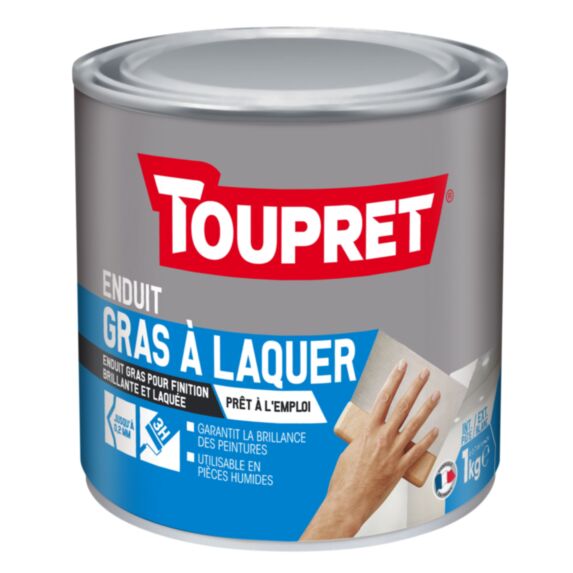 Enduit de lissage Gras à laquer pate 1kg TOUPRET