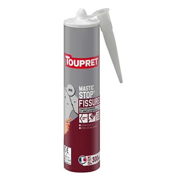 Mastic Stop fissures gris 300ml - TOUPRET