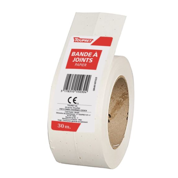 Bandes à Joints Armée Blanc 5cmx30m - TOUPRET