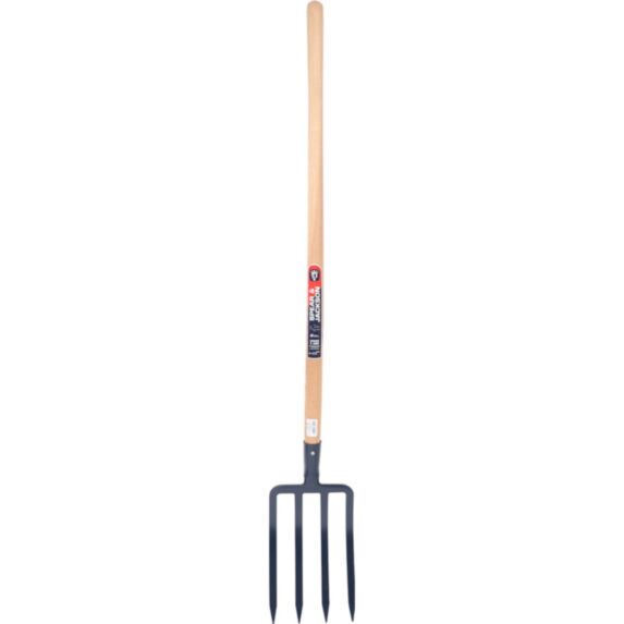 Fourche à bêcher à douille 4 dents de 30cm manche bois pomme 100cm - SPEAR AND JACKSON
