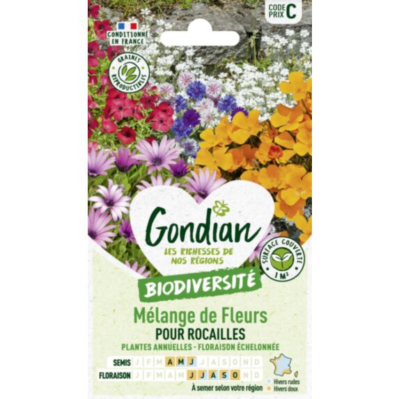 Mélange de fleurs Fleurs Vivaces pour Rocaille - GONDIAN