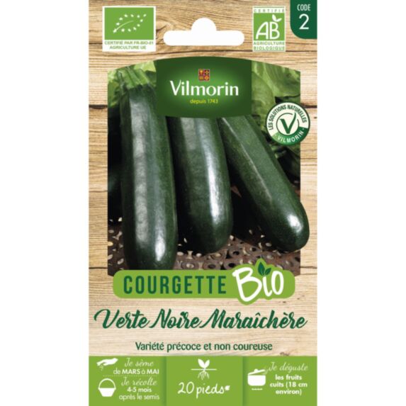 Graines Courgette Verte Noire Maraîchère Bio - VILMORIN