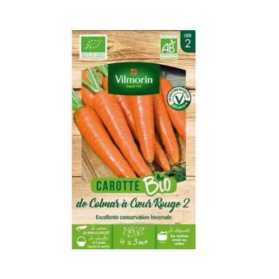 Graine Carotte de Colmar à Cœur Rouge Bio - VILMORIN