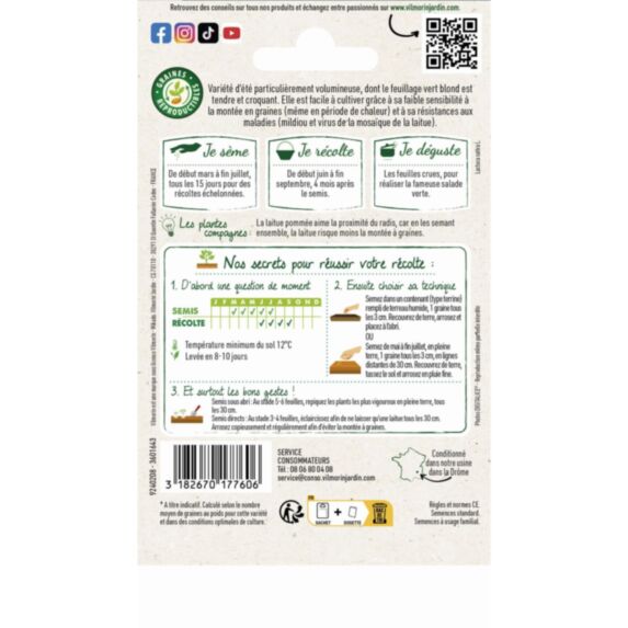 Graines Laitue Pommée Sagess - VILMORIN