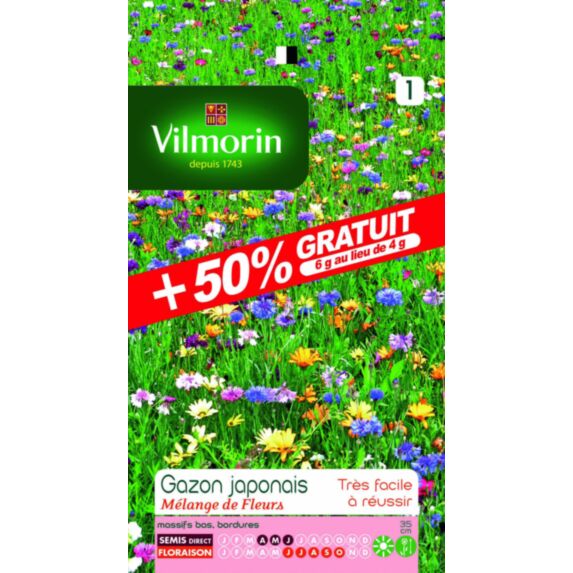 Graines Mélange de Fleurs Gazon Japonais - VILMORIN