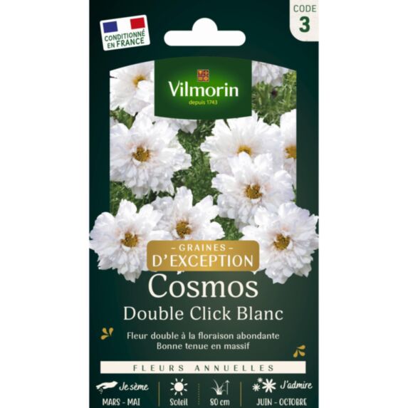 Graines Cosmos Double Click Blanc - VILMORIN
