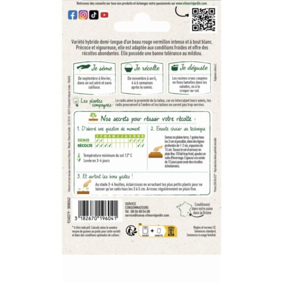 Graines Radis Kocto HF1 - VILMORIN