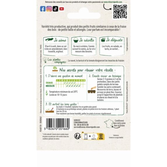 Graines Fraisier des 4 Saisons - VILMORIN