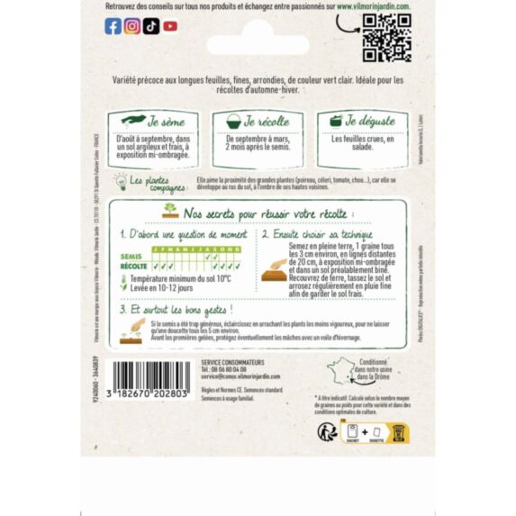 Graines Mâche Ronde Maraîchère Grand Format - VILMORIN