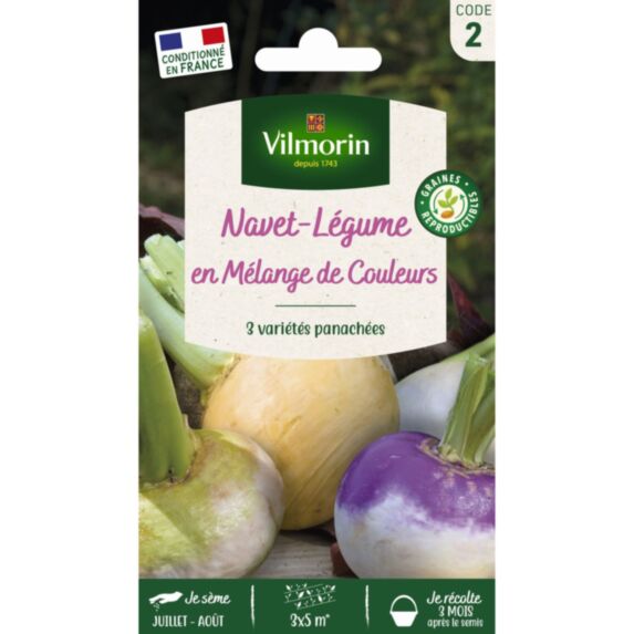 Graines Navet Légume Mélange de Couleurs - VILMORIN