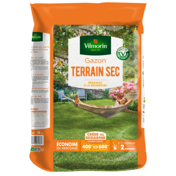 Gazon Rustique Terrain Sec 10kg - VILMORIN