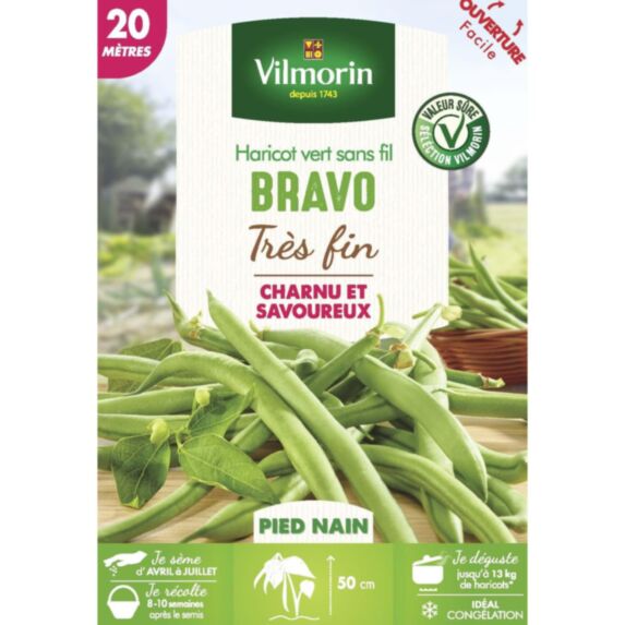 Graines Haricot Nain Vert Bravo 20m - VILMORIN