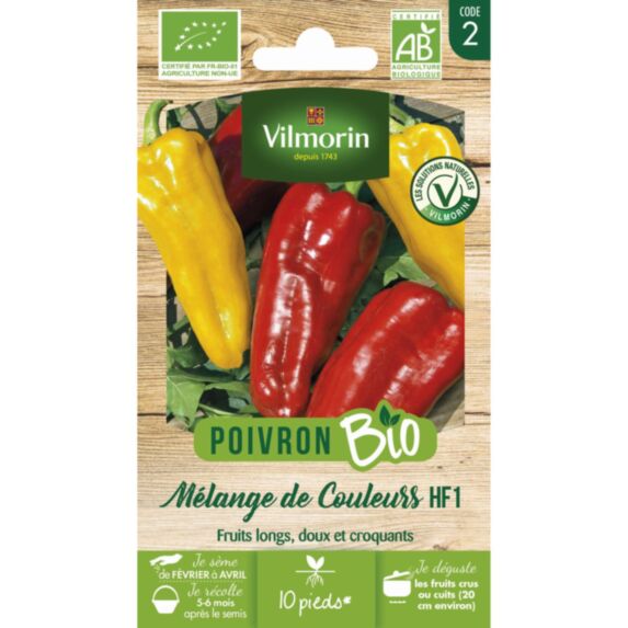 Graines Poivron Mélange de Couleurs Bio - VILMORIN