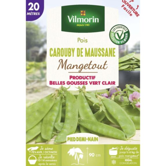 Graines Pois Mangetout Carouby de Maussane 20m - VILMORIN