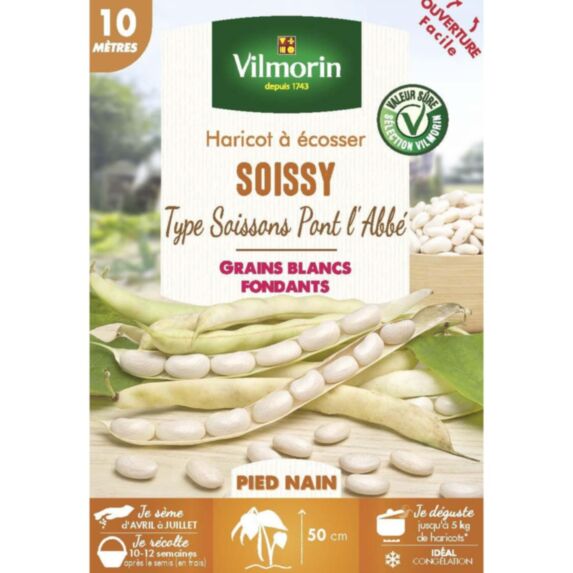 Graines Haricot Nain à Ecosser Soissy 10m - VILMORIN