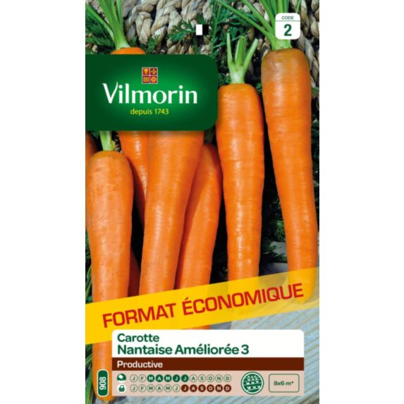 Graines Carotte Nantaise Améliorée 3 Grand Format - VILMORIN