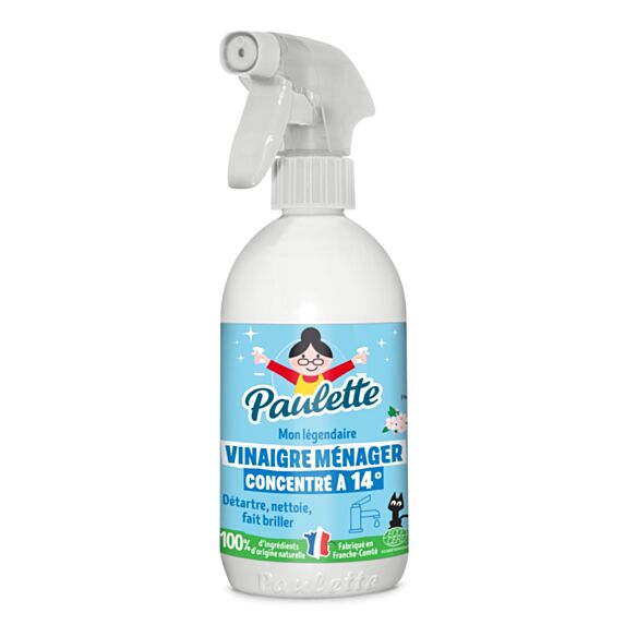 Vinaigre ménager concentré 14° fleur de pomme 500ml ecocert - PAULETTE