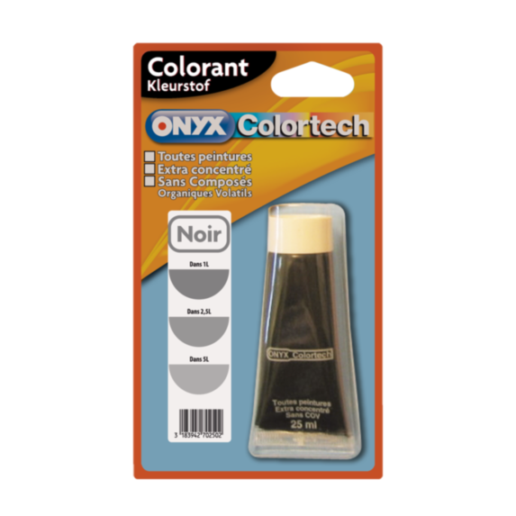 Colorant universel pour peinture Noir 25ml - ONYX COLORTECH