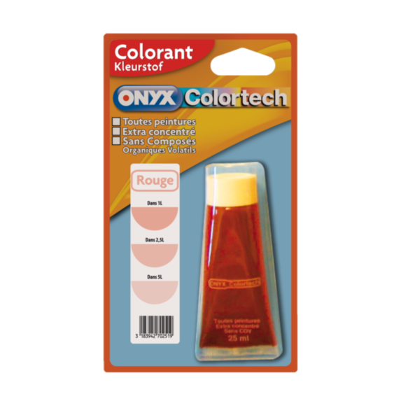Colorant universel pour peinture Rouge 25ml - ONYX COLORTECH