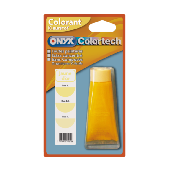 Colorant universel pour peinture Jaune d'or 25ml - ONYX COLORTECH