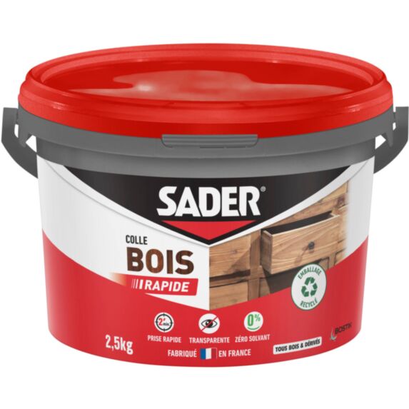 Colle à bois Prise Rapide Seau 2,5kg - SADER